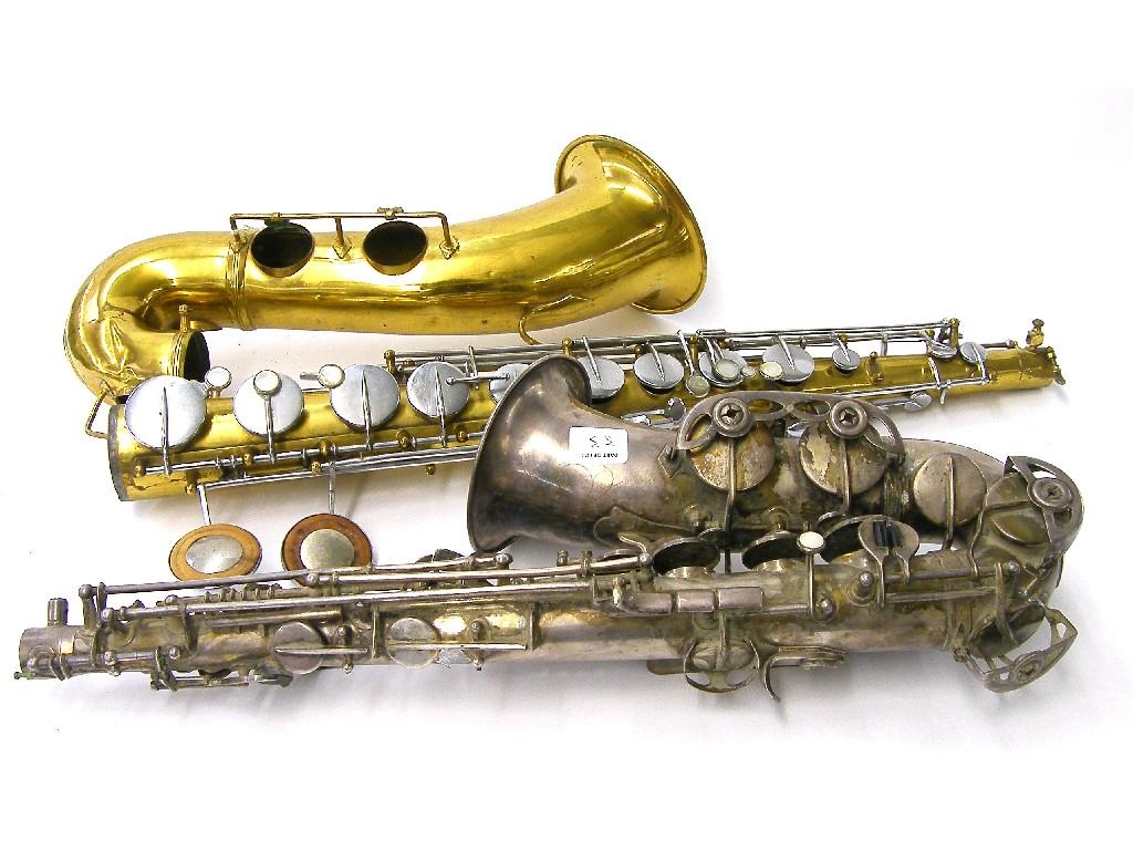 Appraisal: French brass tenor saxophone by and stamped ER Grand Prix