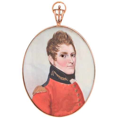 Appraisal: Frederick Buck - - Portrait miniature of an Officer in