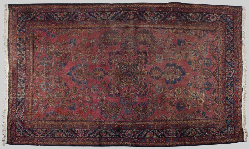 Appraisal: Persian Sarouk Room Size Carpet Semi Antique wine red field