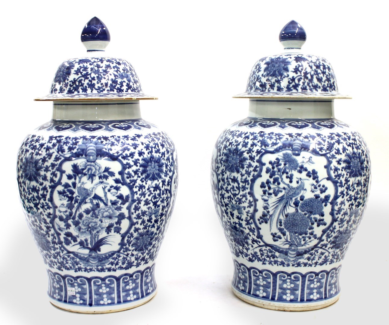 Appraisal: A pair of large Chinese blue and white baluster vases