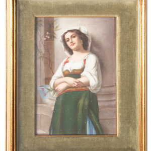 Appraisal: A German Porcelain Plaque Late th Early th Century stamped