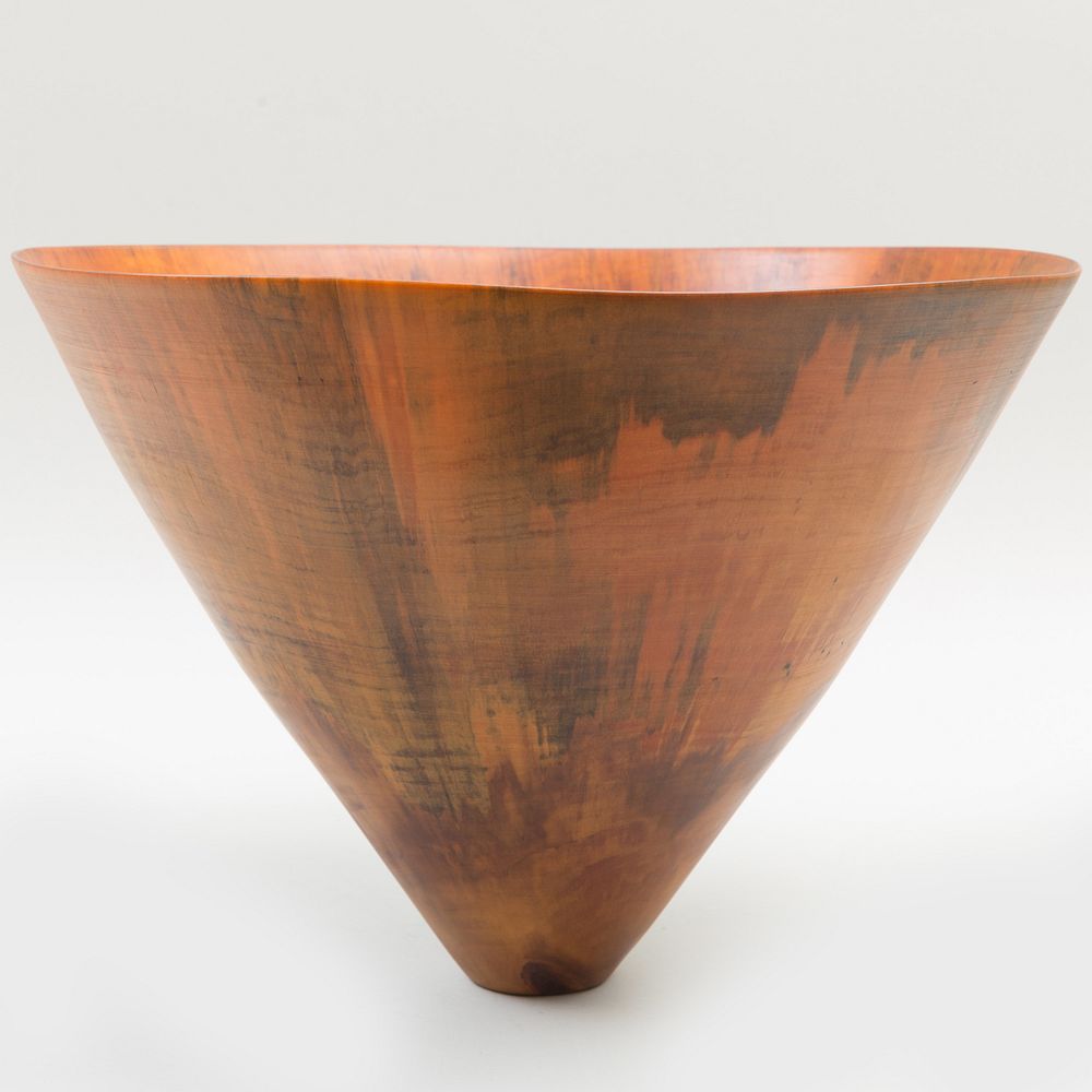 Appraisal: Ron Kent Wood Bowl Incised signature x in diam Frank