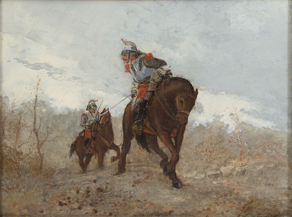 Appraisal: BEAUQUESNE Wilfred Constant French - Several French Soldiers on Horseback