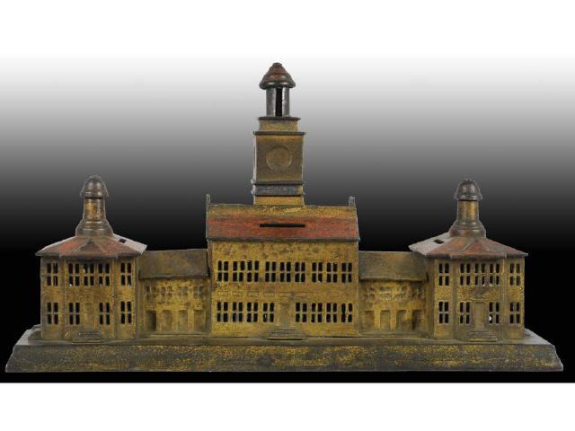 Appraisal: Cast Iron Independence Hall Still Bank Description Made in the