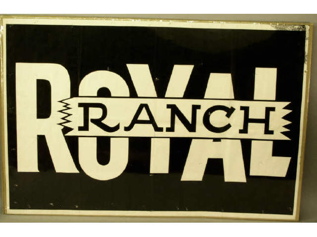 Appraisal: Vintage Royal Ranch show poster white on black lettering measures