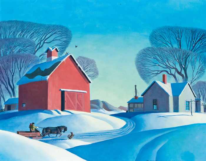 Appraisal: DALE NICHOLS American - Farm in Winter oil on canvas