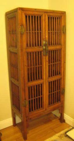 Appraisal: Antique Chinese Open Two Door Cabinet Easily disassembled From a