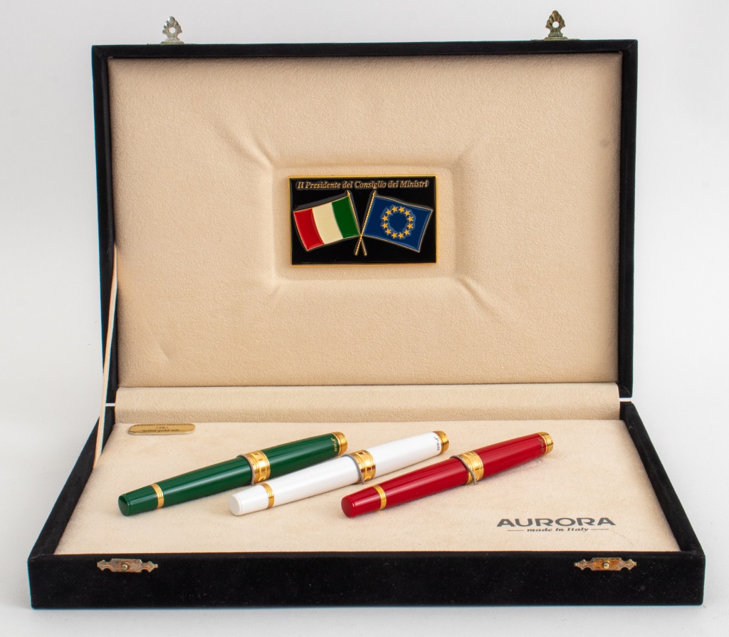 Appraisal: AURORA ITALIAN BICENTENARY EDITION FOUNTAIN PENS Group of three fountain