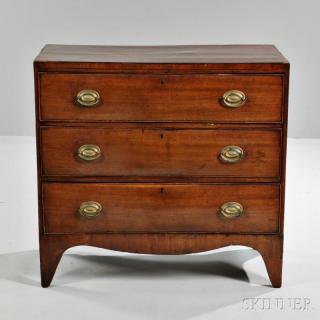 Appraisal: Federal Mahogany Chest of Drawers th century the case of