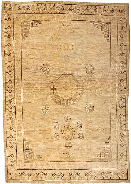 Appraisal: A Khotan carpet Turkestan circa size approximately ft in x