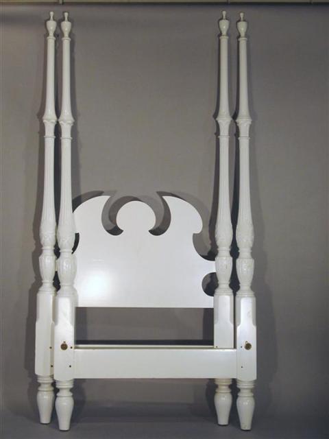 Appraisal: DOROTHY DRAPER WHITE FOUR POSTER BED The white painted twin