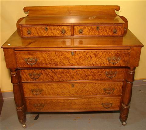 Appraisal: SHERATON BIRD'S EYE MAPLE AND FRUITWOOD CHEST OF DRAWERS the