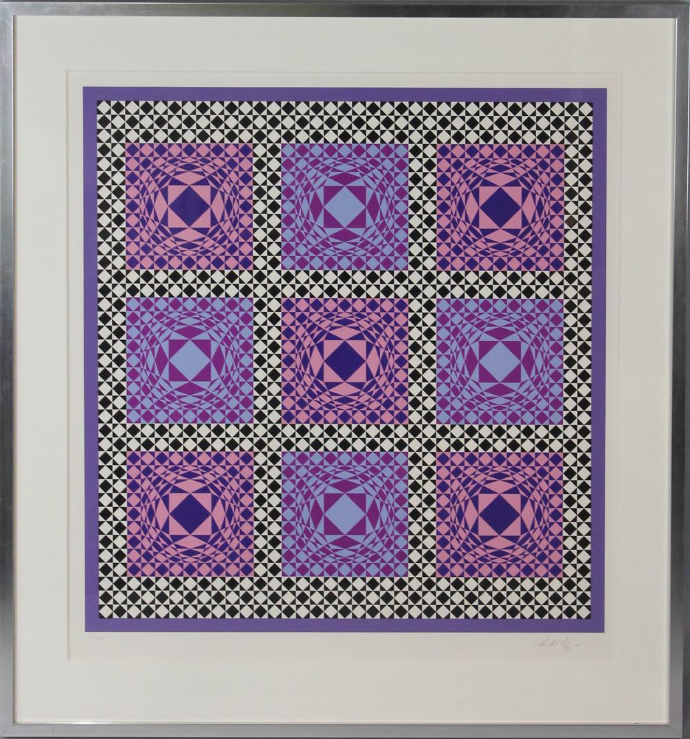 Appraisal: VICTOR VASARELY HUNGARIAN - JATEK Serigraph x in Framed lower