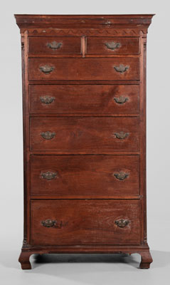 Appraisal: Fine Chippendale Walnut Tall Chest Winchester Virginia or Knoxville Tennessee