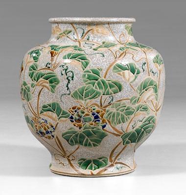 Appraisal: Chinese monumental jar squash vine in green ocher and blue