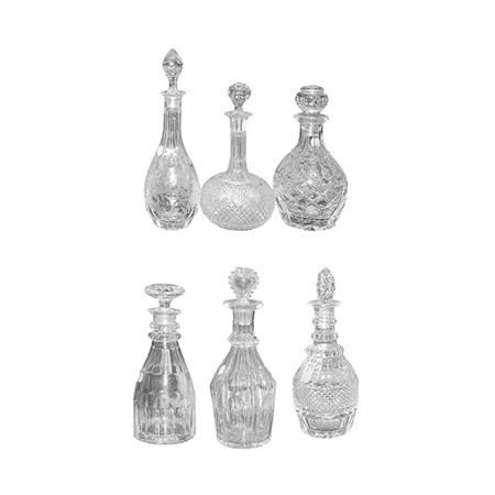 Appraisal: Group of Six Cut Glass Decanters Estimate nbsp nbsp nbsp