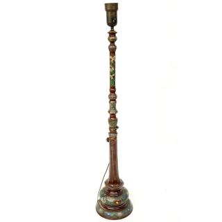 Appraisal: Antique Japanese Champlev Bronze Floor Lamp Antique Japanese Champlev Bronze