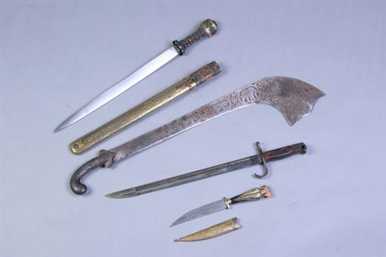 Appraisal: MIDDLE EASTERN STRAIGHT DAGGER INDIAN BLADE MIDDLE EASTERN SMALL DAGGER