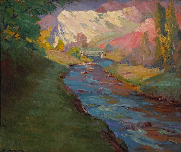 Appraisal: Jean Mannheim - Turquoise Creek signed 'J Mannheim' lower left