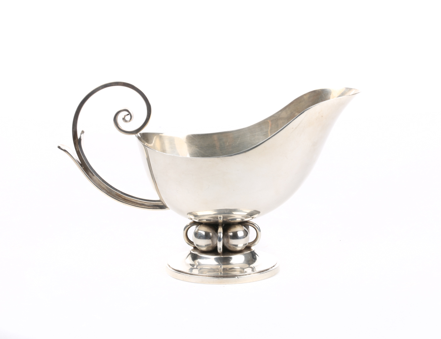 Appraisal: Alphonse LaPaglia sterling silver gravy boat in the Pea Pod