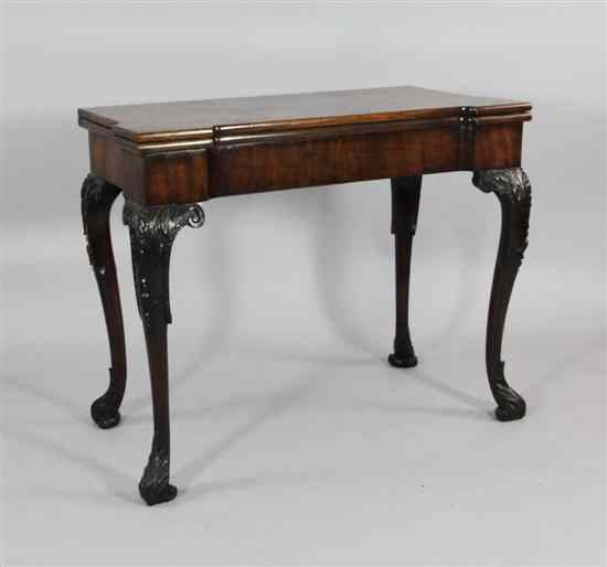 Appraisal: An th century Irish mahogany concertina action card table on