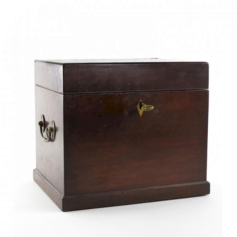 Appraisal: Georgian Document Box early th century mahogany hinged lid inlaid