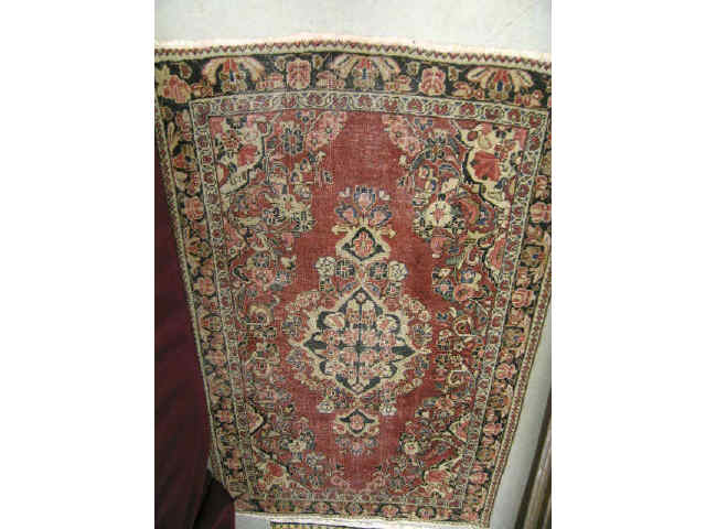 Appraisal: Mahal Persian Handmade Rug floral on salmon field ' x