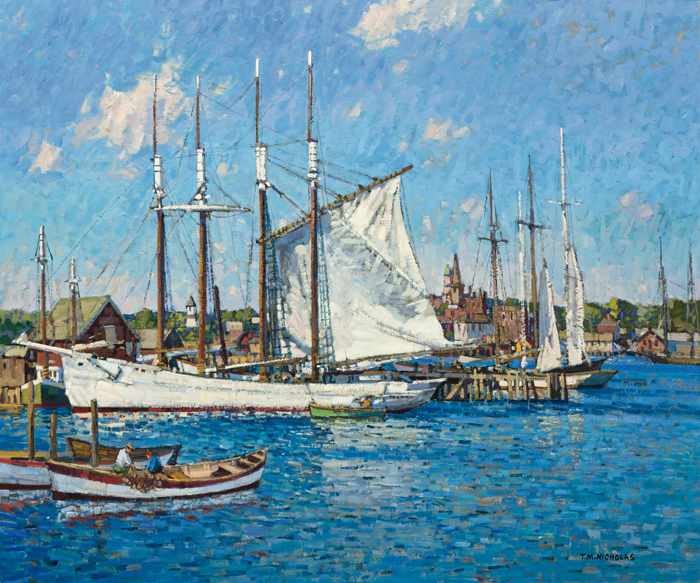 Appraisal: T M NICHOLAS American b Summer Day in the Harbor