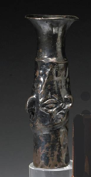 Appraisal: A Chimu silver beaker Circa - A D the cylindrical