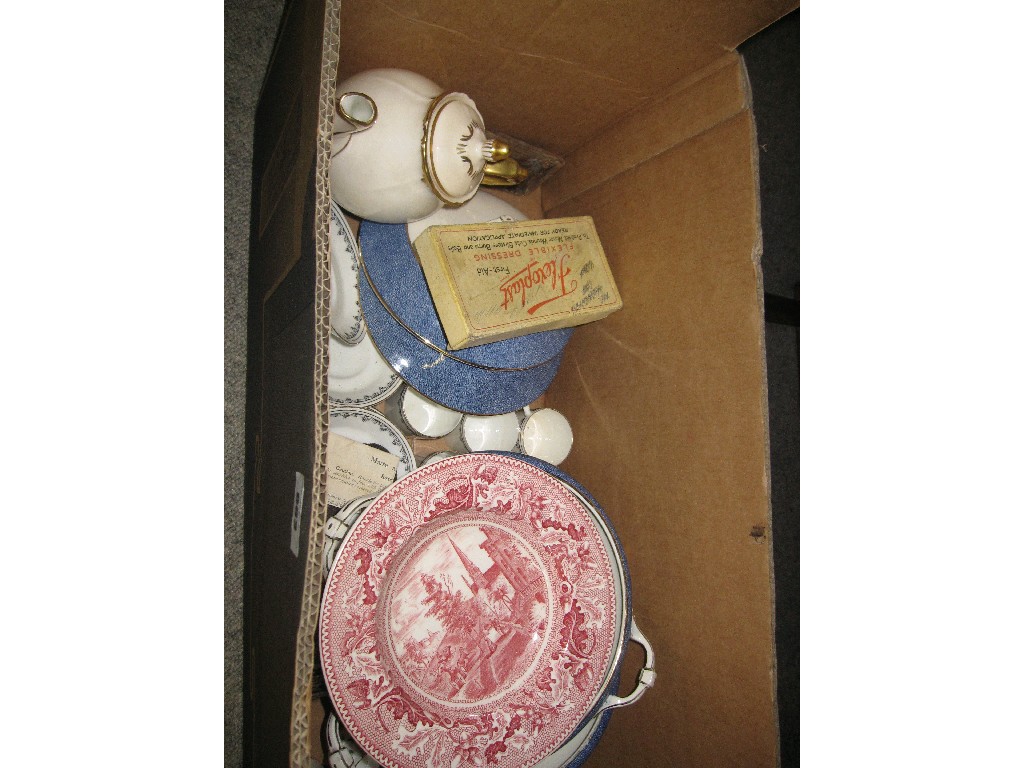 Appraisal: Box of assorted ceramics to include teawares tureens etc