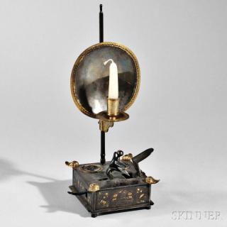 Appraisal: Mechanical Tinder Lighter and Candle Sconce Europe mid- th century