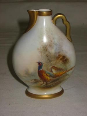 Appraisal: A ROYAL WORCESTER PORCELAIN JUG of moonflask form with gilded