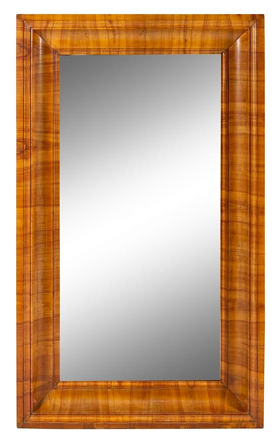 Appraisal: A Biedermeier Cherrywood Mirror Height x width inches A Biedermeier