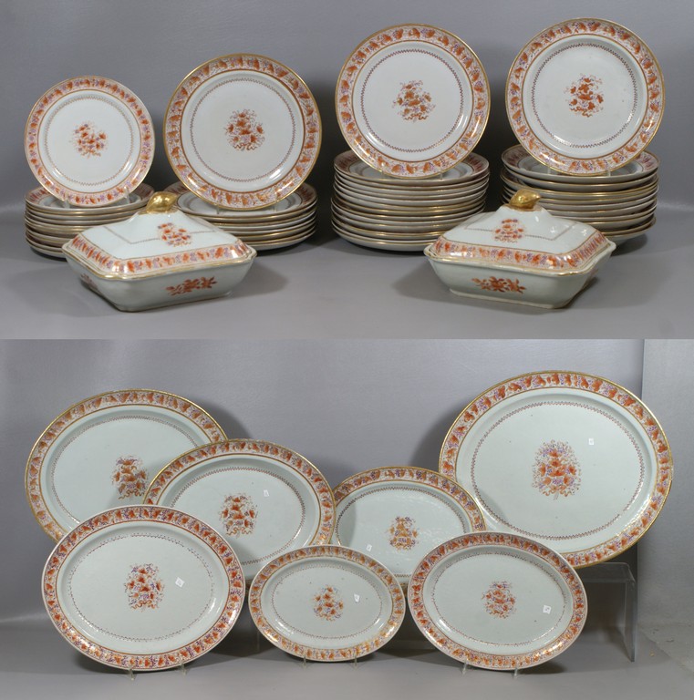 Appraisal: pc th c Chinese Export Porcelain Dinner Service for to