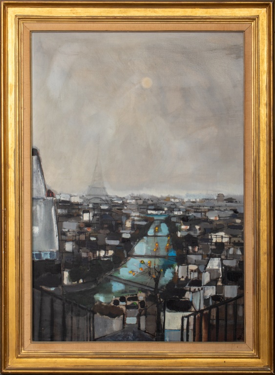 Appraisal: RORSALO SIGNED 'PARISIAN CITYSCAPE' OIL ON CANVAS Mid-Century oil on