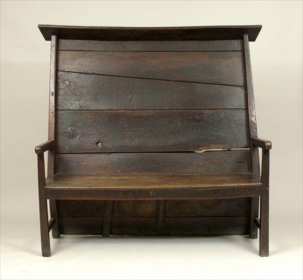 Appraisal: th-Century-Style Chestnut Settle x x in