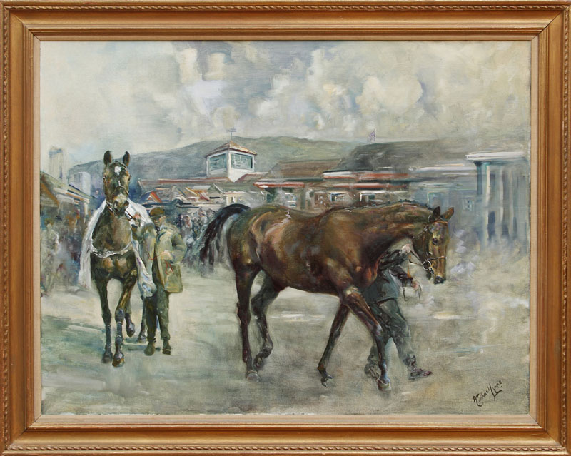 Appraisal: MICHAEL LYNE - ARKLE AND MILL HOUSE Oil on canvas