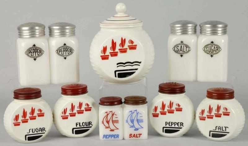 Appraisal: Lot of Range Spice Salt and Pepper Sets Description s