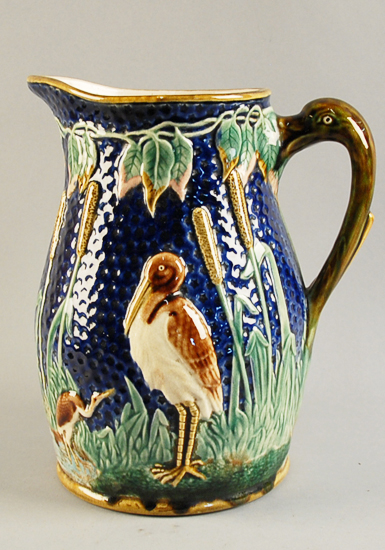 Appraisal: A Large Majolica Pitcher unmarked having a relief design of