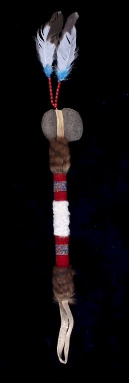 Appraisal: Flathead Indian Beaded Axe Dance Club - 's The lot