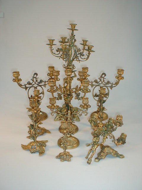 Appraisal: Various ornamental brass candelabra