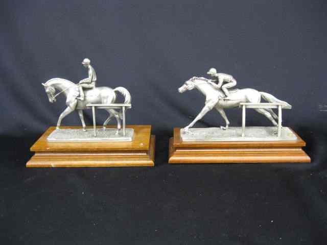 Appraisal: Chilmark Pewter Sculptures of Race Hourses ''Stretch Run'' ''Paddock Walk''