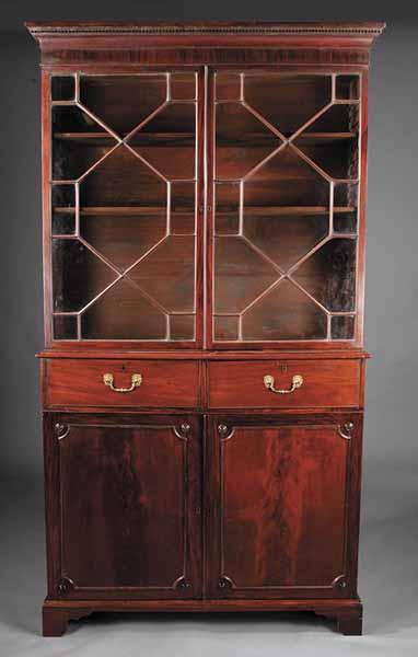 Appraisal: A Regency Mahogany Bookcase early th c having a dentil