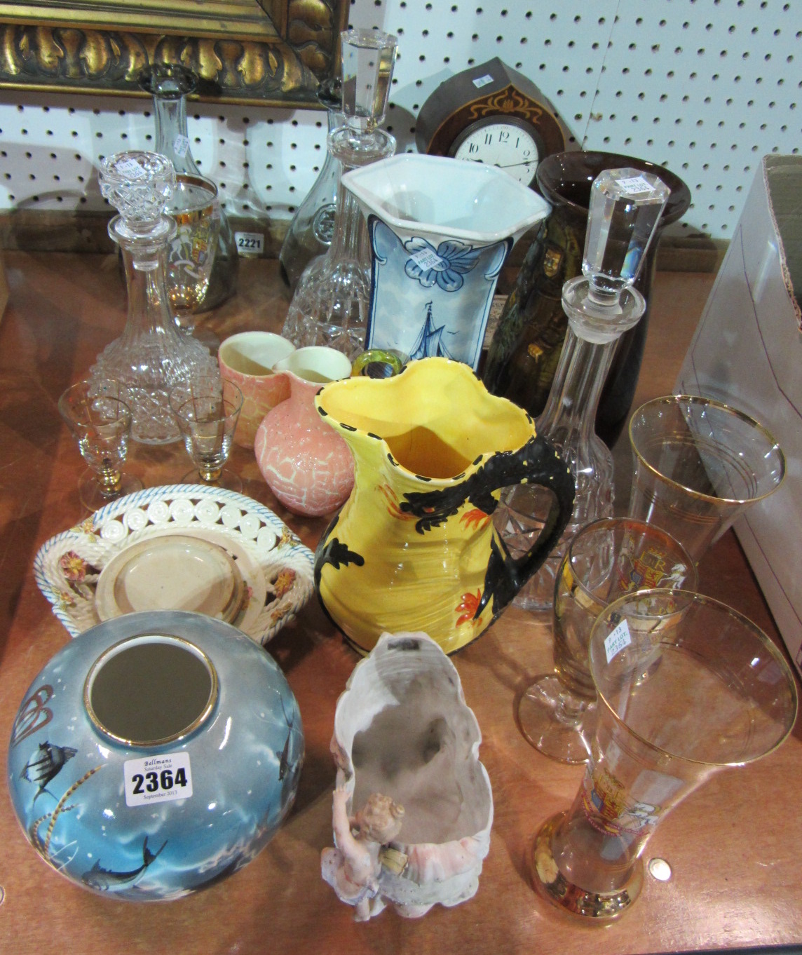 Appraisal: A quantity of mixed ceramics and glass and a mahogany