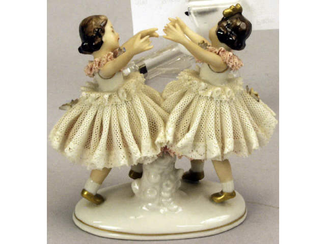 Appraisal: Dresden marked figure of girls dancing in very good condition