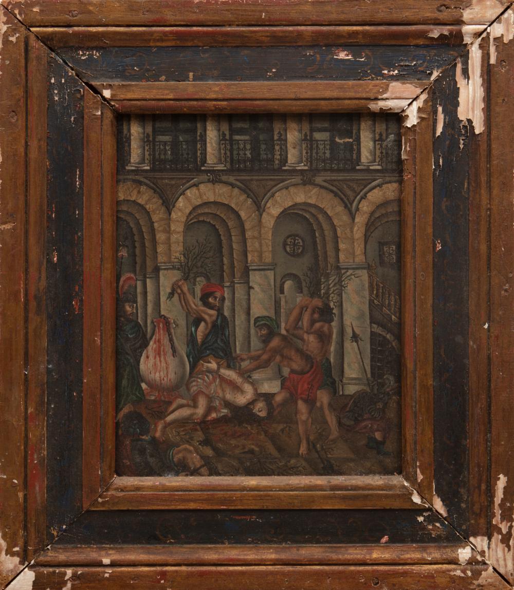 Appraisal: Continental School th c Flagellation of Christ oil on canvas