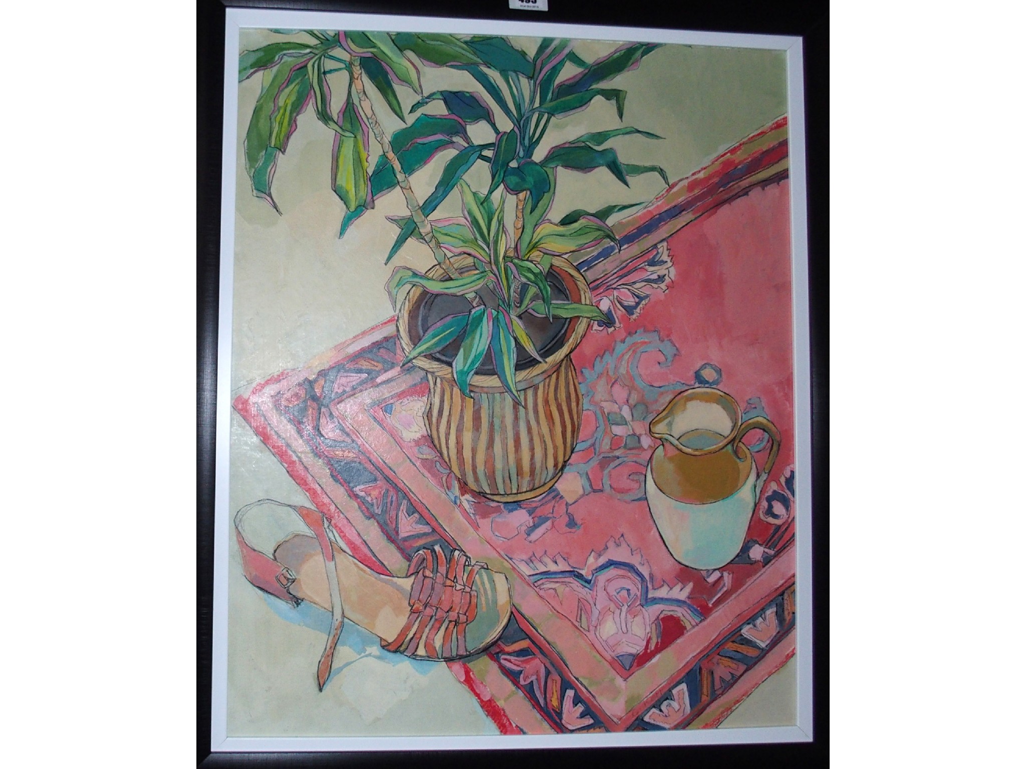 Appraisal: CAROLINE KERR Still life on a rug signed and dated