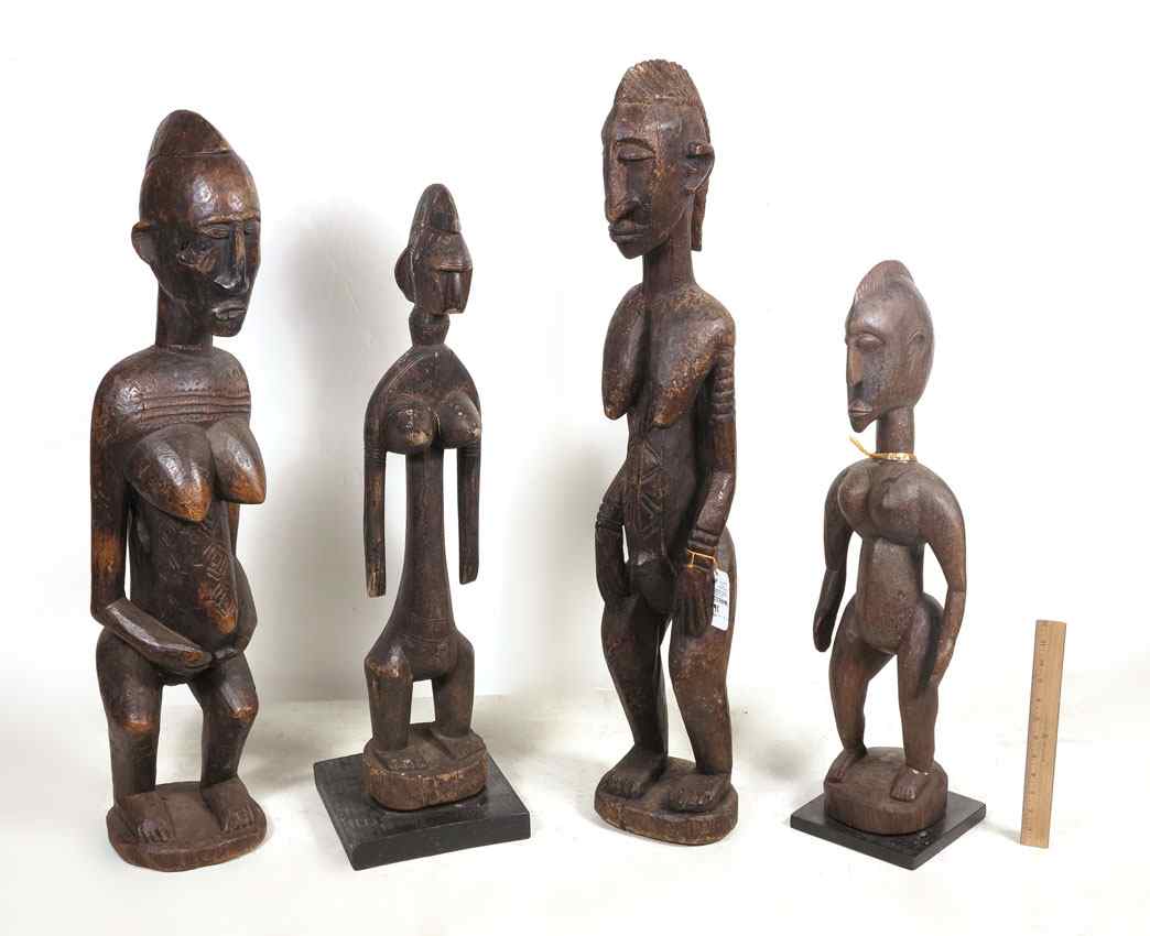 Appraisal: CARVED AFRICAN BAMBARA FIGURES '' x '' x '' lbs