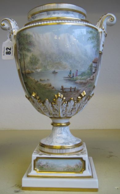 Appraisal: A Royal Worcester vase of campana form modern the body