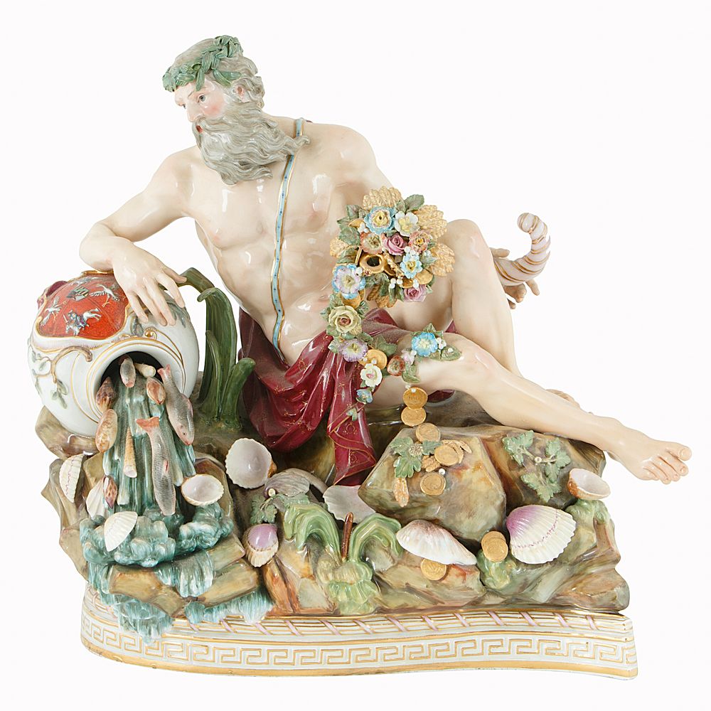 Appraisal: LATE TH-EARLY TH CENTURY MEISSEN FIGURE OF 'NEPTUNE' LATE TH-EARLY